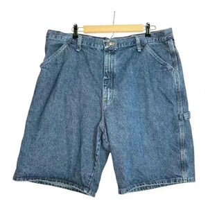 Vintage Rustler Jean Cargo Shorts Size 38 100% Cotton Medium Wash *Read*